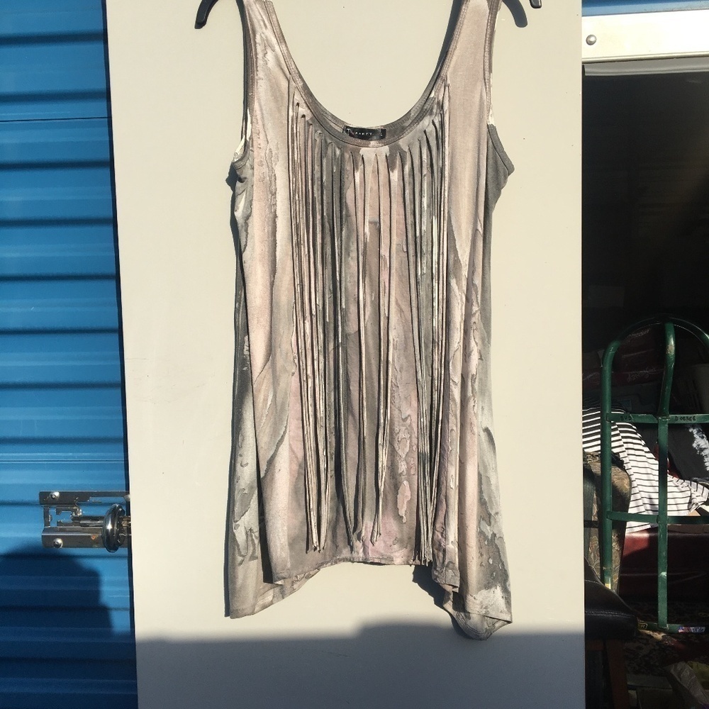 Tie Die tank with fringes